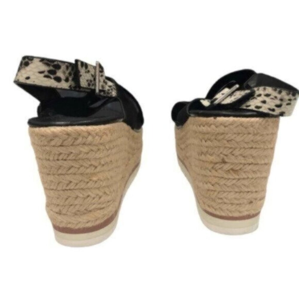 NEW Marc Fisher Black Espadrille Wedge Sandal 8.5 - Picture 5 of 9